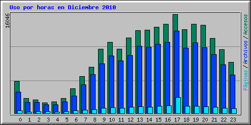 Uso por horas en Diciembre 2010